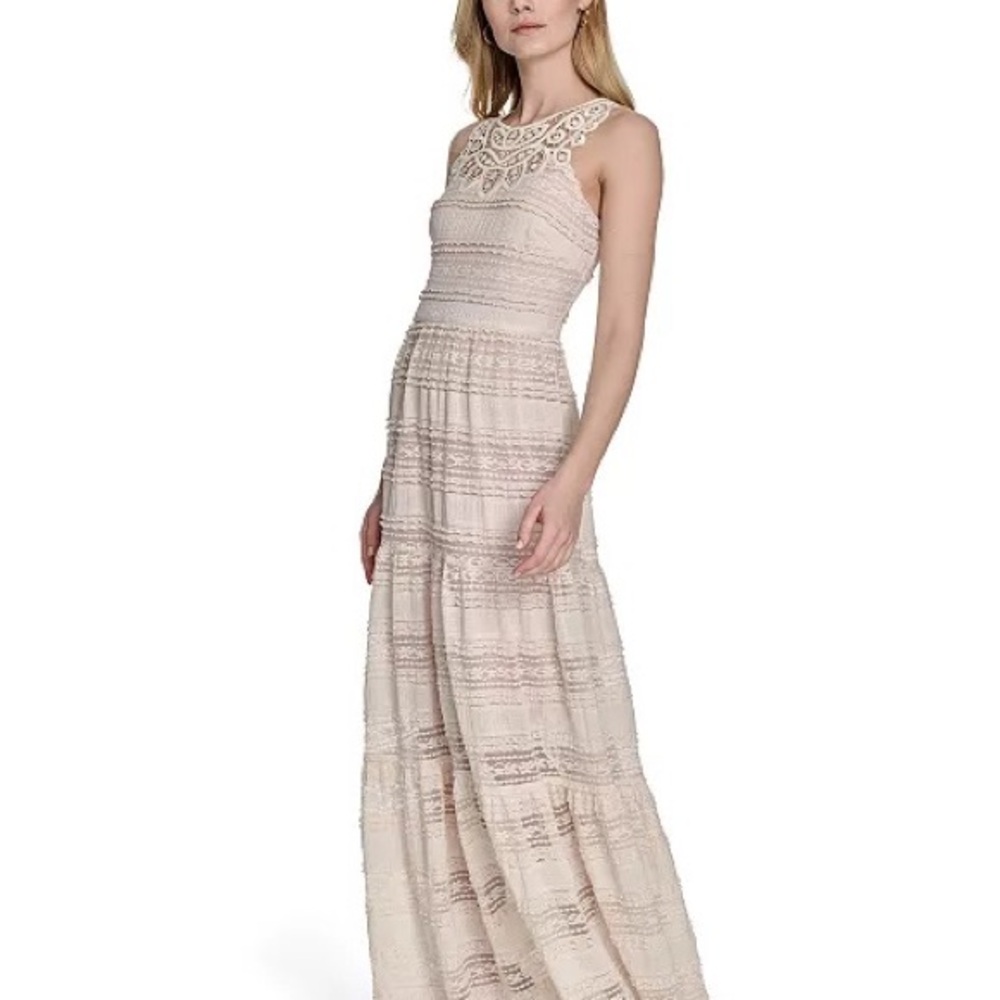 Eliza J Lace Maxi Dress in Cream